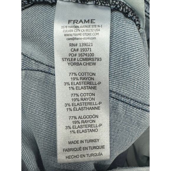 Frame Denim Women's Le Crop Mini Boot Blue Denim Jeans - Size 32 (31x27) - Picture 5 of 5